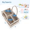 Maliton Baby Diaper Caddy Organizer for Changing Table, Nursery Storage Bin Basket with Handle, Felt Diaper Organizer Suitable for Indoor Outdoor (Khaki) view 2
