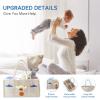 Maliton Baby Diaper Caddy Organizer for Changing Table, Nursery Storage Bin Basket with Handle, Felt Diaper Organizer Suitable for Indoor Outdoor (Khaki) view 4