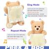 Hopearl Peek A Boo Bear with Security Blanket Interactive Repeats What You Say Plush Teddy Bear Toy Musical Singing Talking Stuffed Animal Adorable Electric Animate Birthday Festival, Beige, 11'' view 4