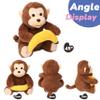 Hopearl Peek A Boo Monkey with Banana Interactive Repeats What You Say Plush Toy Musical Singing Talking Stuffed Animal Adorable Electric Animate Birthday Festival, Brown, 11'' view 3