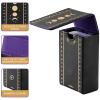 BWTY Best wishes to you Tarot cards holder, Leather Tarot Card Case/box, suitable for Standard size tarot cards (2.75in x 4.75in)-Moon Phase Design (Gold) view 3