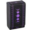BWTY Best wishes to you Tarot Cards Holder, Leather Tarot Card Case/Box, Suitable for Standard Size Tarot Cards (2.75in x 4.75in)-Moon Phase Design (Purple) view 1