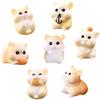MAOMIA 7 Pcs Mini Hamster Figures Animal Toy Cake Toppers, Fairy Garden Decor Miniature Hamster Figurines Collection Playset for Christmas Birthday Gift Cake Decorations view 1