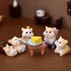 MAOMIA 7 Pcs Mini Hamster Figures Animal Toy Cake Toppers, Fairy Garden Decor Miniature Hamster Figurines Collection Playset for Christmas Birthday Gift Cake Decorations view 2