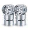 4PCS 1/14th Aluminum RC Trailer Rear Wheels Hubs for 1:14 RC Tamiya Tractor Trailer Car Upgrades (Silver) view 1