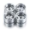 4PCS 1/14th Aluminum RC Trailer Rear Wheels Hubs for 1:14 RC Tamiya Tractor Trailer Car Upgrades (Silver) view 3