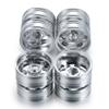 4PCS 1/14th Aluminum RC Trailer Rear Wheels Hubs for 1:14 RC Tamiya Tractor Trailer Car Upgrades (Silver) view 4