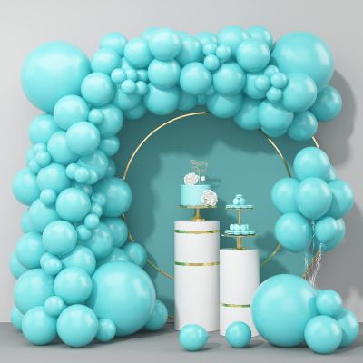 100Pcs Teal Blue Balloons, 18/12/10/5 Inch Turquoise Blue Balloon Garland Arch Kit Matte Teal Latex Balloon Different Sizes for Birthday Wedding Baby Shower Graduation Gender Reveal Party Decoration