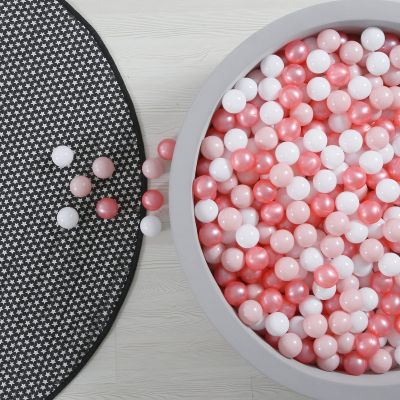 GOGOSO Ball Pit Balls for Toddles Kids Plastic Ballpits Accessories Crush Proof Durable Fun Shape Play Baby Bath Toys,2.15inch 100count Pear Red+Pink+White