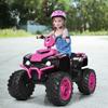 OLAKIDS 12V Kids Ride On ATV, 4 Wheeler Electric Vehicle for Toddlers, Battery Powered Motorized Quad Toy Car for Boys Girls with LED Lights, Music, Horn, High Low Speed, Soft Start (Pink) view 2