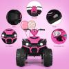 OLAKIDS 12V Kids Ride On ATV, 4 Wheeler Electric Vehicle for Toddlers, Battery Powered Motorized Quad Toy Car for Boys Girls with LED Lights, Music, Horn, High Low Speed, Soft Start (Pink) view 4