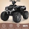 OLAKIDS 12V Kids Ride On ATV, 4 Wheeler Electric Vehicle for Toddlers, Battery Powered Motorized Quad Toy Car for Boys Girls with LED Lights, Music, Horn, High Low Speed, Soft Start (Black) view 3
