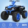 OLAKIDS 12V Kids Ride On ATV, 4 Wheeler Electric Vehicle for Toddlers, Battery Powered Motorized Quad Toy Car for Boys Girls with LED Lights, Music, Horn, High Low Speed, Soft Start (Blue) view 3