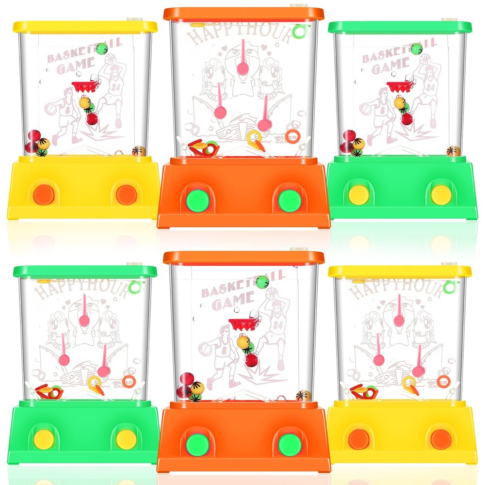 Lewtemi 32 Pcs Handheld Water Game Arcade Water Ring Mini Basketball Flower Toss Rings Fish Water Game 90s Toys Retro Pastime for Party Travel Stocking Without Water(Classic Style)