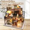 Kisoy DIY Miniature House Kit, Tiny House Building Kit with Furniture and LED Light for Adults and Teens, DIY Mini House Craft Kit, Decorations/Gifts for Family and Friends (Dream Building Pavilion) view 2