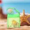 cdar Children Mesh Beach Toy Bag, Kids Seashell Bags,Multifunctional Foldable Storage Bag w/Adjustable Shoulder Strap for Kids Hunting Shells in The Sand Rose Red view 4