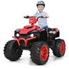 OLAKIDS 12V Kids Ride On ATV, 4 Wheeler Electric Vehicle for Toddlers, Battery Powered Motorized Quad Toy Car for Boys Girls with LED Lights, Music, Horn, High Low Speed, Soft Start (Red) view 1
