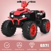 OLAKIDS 12V Kids Ride On ATV, 4 Wheeler Electric Vehicle for Toddlers, Battery Powered Motorized Quad Toy Car for Boys Girls with LED Lights, Music, Horn, High Low Speed, Soft Start (Red) view 3