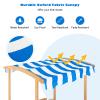Costzon Kids Wooden Sandbox with Canopy, 50x46in Cedar Cabana Sandpit w/Ground Liner, 2 Toy Storage Boxes, Children Outdoor Playset Station for Backyard, Home, Lawn, Garden, Beach view 2