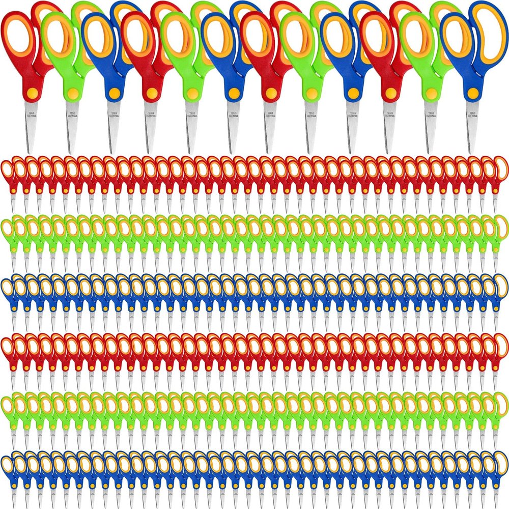 Chumia 99 Pack Kids Scissors Bulk 5.5 Inch Student Children Safety Scissors Rounded Tip with Comfort Grip for School and Classrooms Supplies Essentials