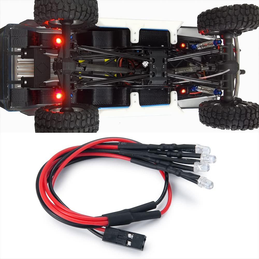 1/24th RC Chassis Body Lamp Red LED Lights Upgrade for 1:24 Axial SCX24 AXI00005 Gladiator RC Crawler Truck Car