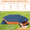 HONEY JOY Sandbox with Cover, Cedar Bottomless Sand Pit for Backyard Patio Lawn Garden, Bottom Liner, 3 Bench Seats, Wooden Sand Boxes for Kids Outdoor with Lid, Gift for Boys Girls 3+ view 3