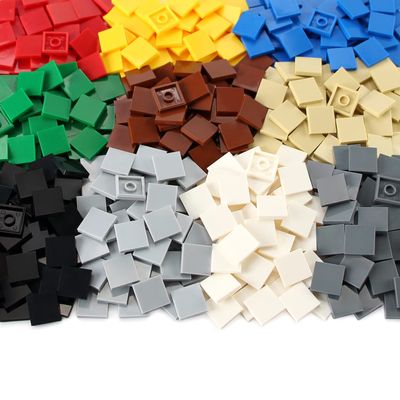 22 Tile 500 Parts and Pieces Flat MOC Bricks, Multicolored Bulk Building Blocks for Smooth Surface Wall Floor, Toy Accessories Compatible with Major Brands