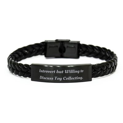 amangny Introvert but Willing to Discuss Toy Collecting. Braided Leather Bracelet, Toy Collecting Present from, Fun for Friends