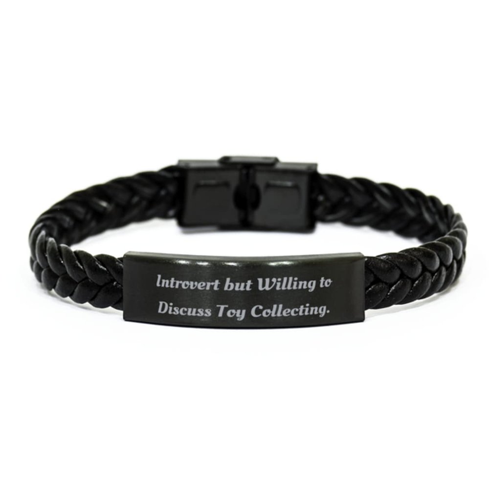 amangny Introvert but Willing to Discuss Toy Collecting. Braided Leather Bracelet, Toy Collecting Present from, Fun for Friends