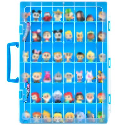 Display Case Compatible with Disney Doorables Collectible Mini Figures/ for MGA Entertainment Miniverse. Toys Storage Organizer Container for Multi Peek/ for Village Peek Characters (Box Only)- Blue