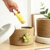 Cotton Rope Basket with Lid Small Woven Storage Baskets Decorative Hamper Nursery Covered Storage Bin Desktop Organizer for Shelves Kids Toy S view 2