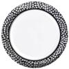 Amscan Black with Silver Mosaic Border Plastic Plates - 7.5" - Durable & Stylish Disposable Dinnerware, Perfect For Weddings & Special Events - Pack Of 20 view 1