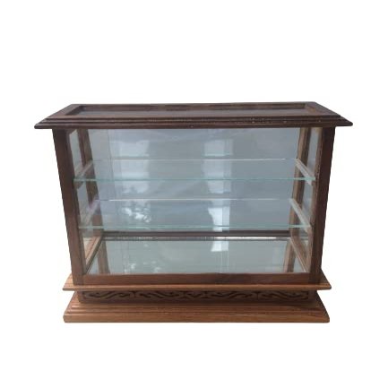 Mini Wood Cabinet Glassed Shelf Display for Mini Cake Miniature Dollhouse Furniture