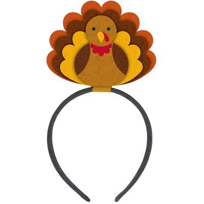 Multicolor Turkey Paper & Foil Headbands, Perfect For Family Gatherings, Thanksgiving Fun & Festivities, 10" x 5.37", Pack of 1