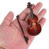 Joyzan Mini Bass Ornaments, Dollhouse Instrument Model Miniature Art Projects Bass Hobby Collectibles Gifts Pocket Featival Decoration with Stand Storage Box view 2