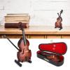 Joyzan Mini Bass Ornaments, Dollhouse Instrument Model Miniature Art Projects Bass Hobby Collectibles Gifts Pocket Featival Decoration with Stand Storage Box view 3