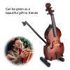 Joyzan Mini Bass Ornaments, Dollhouse Instrument Model Miniature Art Projects Bass Hobby Collectibles Gifts Pocket Featival Decoration with Stand Storage Box view 4