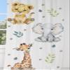 Baby Safari Animals Baby Boy Room Curtain Nursery Curtains Window Curtains (Pair of - 51" x 63") view 3