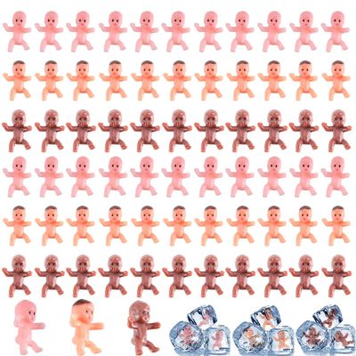 Gawertoy 240 PCS Mini Plastic Babies Dolls, 1 Inch Small King Cake Baby Figures Plastic Tiny Babies Figurines for Baby Shower Party Favors Ice Cube Game Party Decorations