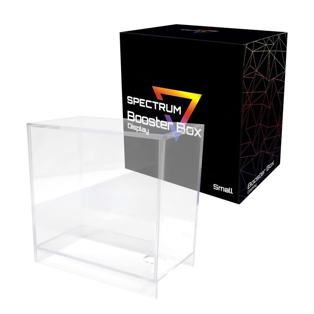 BCW Spectrum Small Booster Box Display Case | Pokemon Booster Box | Crystal Clear UV-Protective Acrylic Display Case | Raised Base with Slide-Out Floor | Pokemon Card Display Booster Box