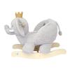 Manhattan Toy Plush Elephant Wooden Rocking Toy with Crown, Adjustable Seat Belt and Wooden Hand Grips Large view 3