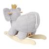 Manhattan Toy Plush Elephant Wooden Rocking Toy with Crown, Adjustable Seat Belt and Wooden Hand Grips Large view 4