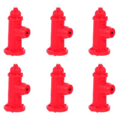 Toyvian Small Fire Hydrant Decor DIY Landscape Model Simulated Traffic Sign Miniature Firefighter Statue for Dollhouse and Garden Decoration