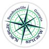 Sandersville Georgia 2-Inch Vinyl Decal Sticker Latitude Longitude Compass Design view 1