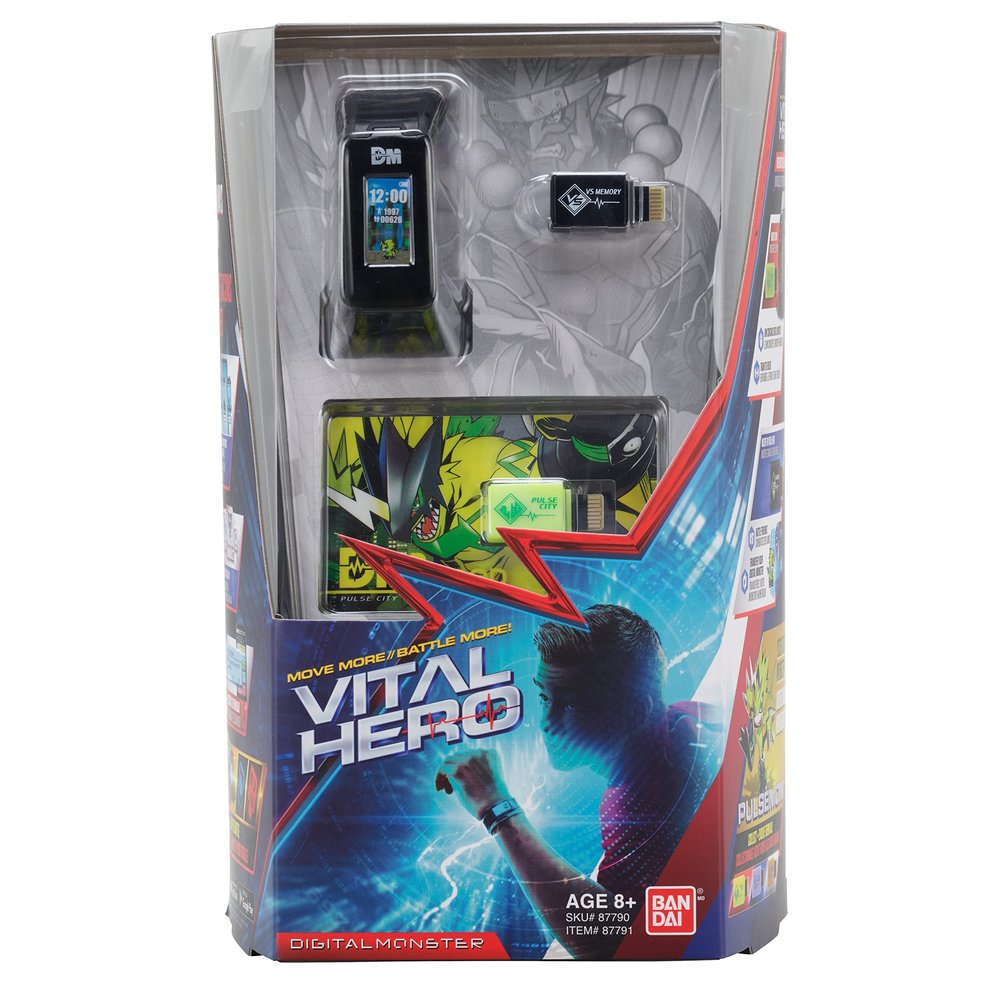 Bandai Namco - Digimon - Vital Hero Interactive Fitness Tracker/ Digital Watch/ Virtual Pet (Black)
