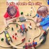 Giant bean 72PCS Fire Station Wooden Train Track Electric Train Set, Gift Packed Toy Railway Kits for Kids, Toddler Boys and Girls 3,4,5 Years Old and Up, Christmas Birthday Gift Toy for Kids view 3