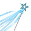 Lovelyshop Blue Crystal Metal Star Fairy Wand with Ribbon for Girls Halloween Decorations view 1