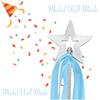 Lovelyshop Blue Crystal Metal Star Fairy Wand with Ribbon for Girls Halloween Decorations view 4