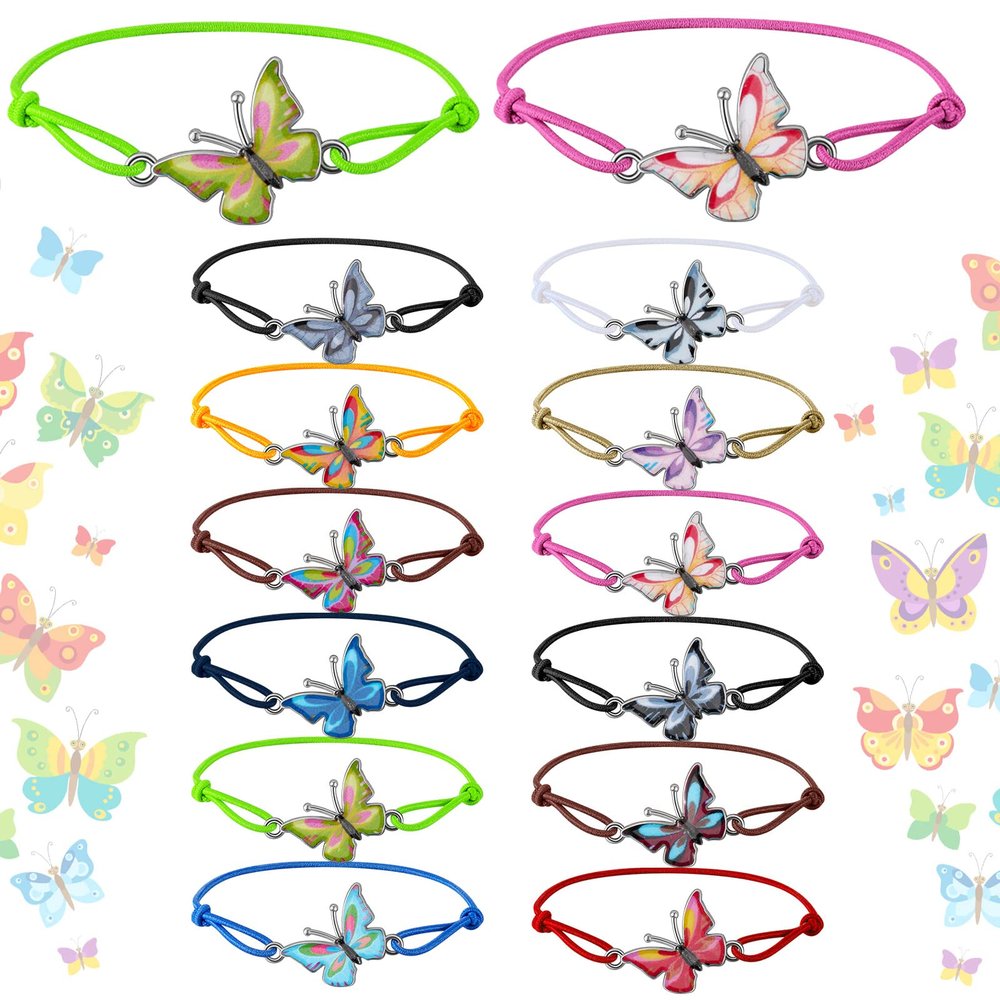Hicarer 36 Pcs Butterfly Party Favor Bracelets for Girls, Kids Butterfly Gifts, Adjustable Woven Friendship Bracelets Toddlers Jewelry Fairy Party Goodie Bag Classroom Reward