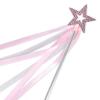 Lovelyshop Pink Crystal Metal Star Fairy Wand with Ribbon for Girls Halloween Decorations view 1